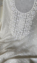 将图像加载到图库查看器中, Women's Lakhnavi Handcrafted Mul Chanderi Unstitched Kurta And Dupatta Set - HONC0290739