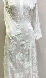 Load image into Gallery viewer, Women's Lucknowi Handcrafted Modal Cotton Chikankari Kurti - HONC0200248