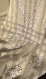 Load image into Gallery viewer, Women's Lakhnavi Handcrafted Mul Chanderi Unstitched Kurta And Dupatta Set - HONC0297197