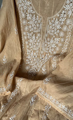 Load image into Gallery viewer, Women's Lakhnavi Handcrafted Mul Chanderi  Semi -Stitched Anarkali And Dupatta Set - HONC0273165