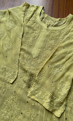 Load image into Gallery viewer, Nilofar Women's Lakhnavi Handcrafted Viscose Georgette Chikankari Anarkali - HONC0283027