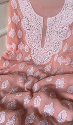 将图像加载到图库查看器中, Women's Lucknowi Handcrafted Faux-Georgette Chikankari Suit Material - HONC0263012