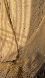 将图像加载到图库查看器中, Women's Lakhnavi Handcrafted Tissue Chanderi Semi -stitched Anarkali And Dupatta Set - HONC0264007