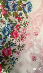 将图像加载到图库查看器中, Women's Lakhnavi Handcrafted Cotton Chikankari Unstitched Kurti Fabric - HONC0284324