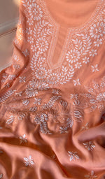 将图像加载到图库查看器中, Women's Lakhnavi Handcrafted Modal Cotton Chikankari Suit Material - HONC0275955