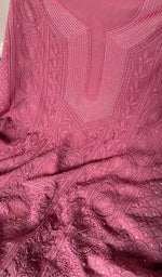 将图像加载到图库查看器中, Women's Lakhnavi Handcrafted Viscose Georgette Chikankari Full Suit Material - HONC0258398