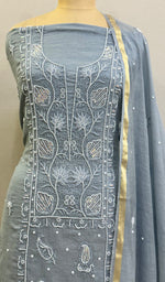 将图像加载到图库查看器中, Women's Lakhnavi Handcrafted Mul Chanderi Kurta And Dupatta Set - HONC0203881