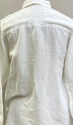 Load image into Gallery viewer, Nadia Women's Lakhnavi Handcrafted Linen Cotton Chikankari Top - HONC0220900