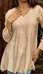 Load image into Gallery viewer, Daisha Women's Lucknowi Handcrafted Muslin Chikankari Top - HONC0242975