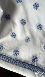 将图像加载到图库查看器中, Women's Lakhnavi Handcrafted Cotton Chikankari Unstitched Kurti Fabric - HONC0284335