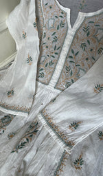 将图像加载到图库查看器中, Women's Lakhnavi Handcrafted Mul Chanderi Semi - Stitched Kurta And Dupatta Set - HONC0266952