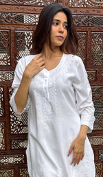 Load image into Gallery viewer, Women's Lakhnavi Handcrafted Modal Cotton Chikankari Top And Pant Set  - HONC0267544