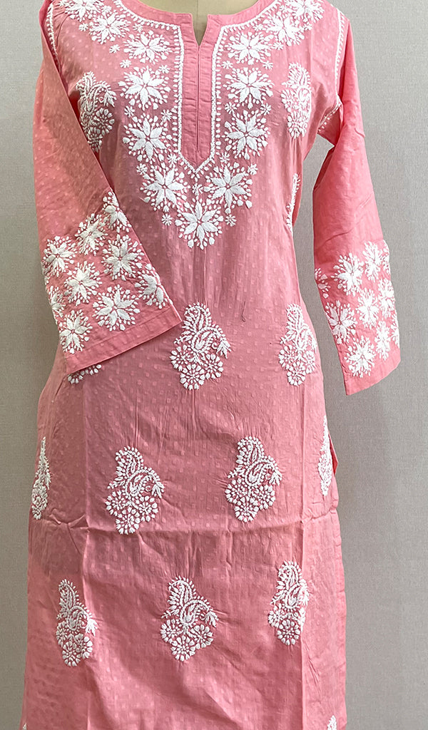 Cotton Pink Lucknowi Chikankari kurtas