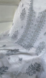 Load image into Gallery viewer, Women's Lakhnavi Handcrafted Mul Chanderi Unstitched Kurta And Dupatta Set - HONC0267142