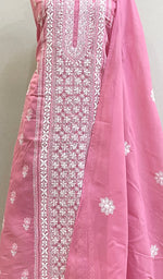Load image into Gallery viewer, Chavi Women's Lakhnavi Handcrafted Cotton Chikankari Kurta And Dupatta Set- HONC0212208