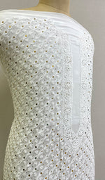 Load image into Gallery viewer, Lucknowi Handcrafted Viscose Georgette Chikankari Unstitched Men's Kurta Fabric - HONC0144767