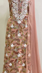 Load image into Gallery viewer, Women's Lakhnavi Handcrafted Cotton Chikankari Suit Material- HONC0194340