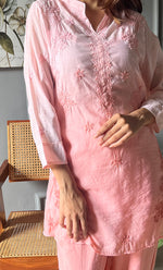 Load image into Gallery viewer, Rashida Women's Lakhnavi Handcrafted Muslin Chikankari Kurta And Pant Set - HONC0300572