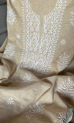 将图像加载到图库查看器中, Women's Lakhnavi Handcrafted Tissue Chanderi Unstitched Kurta And Dupatta Set - HONC0284688