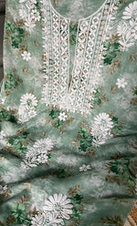 Load image into Gallery viewer, Women's Lakhnavi Handcrafted Cotton Chikankari Kurta And Kurta Dupatta Set - HONC0312686