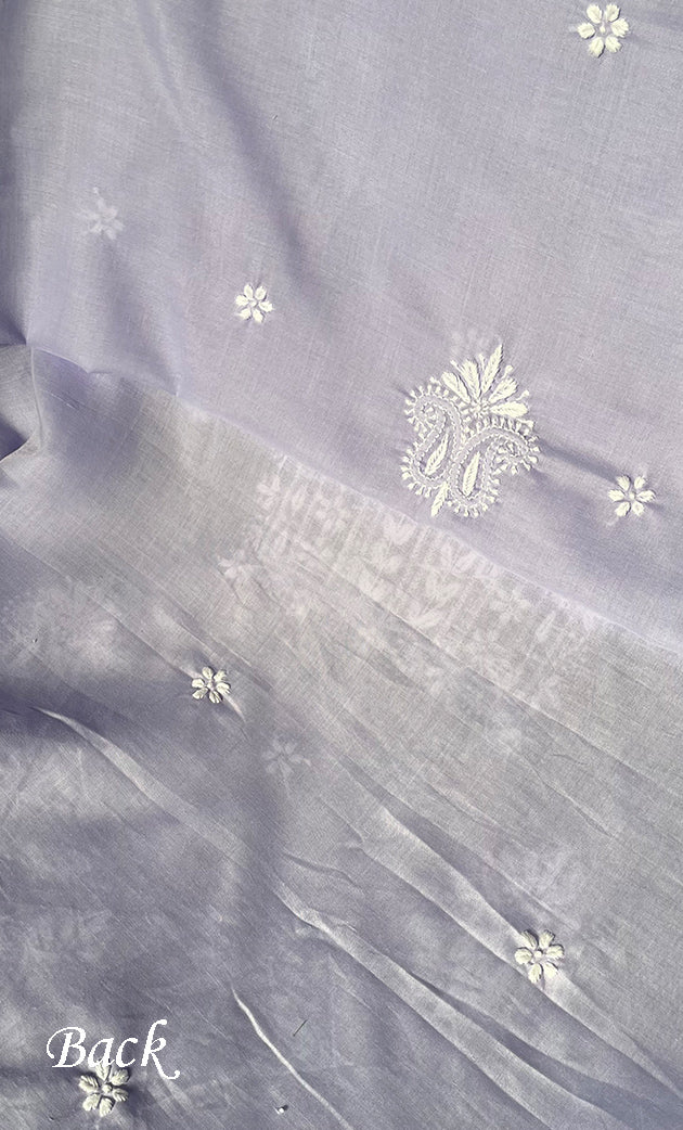 Women's Lakhnavi Handcrafted Cotton Chikankari Unstitched Kurti Fabric - HONC0302637