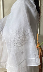 Load image into Gallery viewer, Nazm Women's Lucknowi Handcrafted Kota Cotton Chikankari Dupatta - HONC0291183