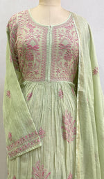 Load image into Gallery viewer, Women's Lakhnavi Handcrafted Mul Chanderi Kurta And Dupatta Set - HONC0174319