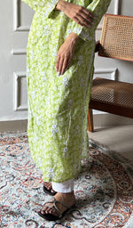 Load image into Gallery viewer, Shagufta Women's Lakhnavi Handcrafted Cotton Chikankari Kurti - HONC0347133