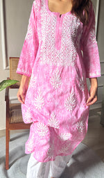 将图像加载到图库查看器中, Meerab Women's Lucknowi Handcrafted Cotton Chikankari Kurti - HONC0289710