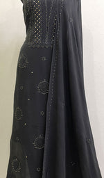 将图像加载到图库查看器中, Women's Lucknowi Handcrafted Viscose Georgette Chikankari Kurta And Dupatta Set - HONC0128465