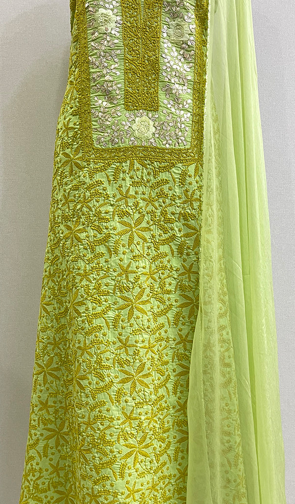 Women's Lakhnavi Handcrafted Cotton Chikankari Suit Material- NC071909