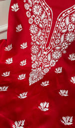 将图像加载到图库查看器中, Women's Lakhnavi Handcrafted Cotton Chikankari Suit Material - HONC0232446
