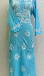 Load image into Gallery viewer, Lucknowi Handcrafted Cotton Chikankari Kurti-HONC0148368