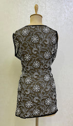 Load image into Gallery viewer, Women's Lucknowi Handcrafted Faux-Georgette Chikankari Top- HONC0140438