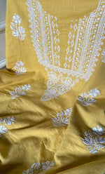 Load image into Gallery viewer, Women's Lakhnavi Handcrafted Unstitched Cotton Chikankari Suit Material - HONC0316993