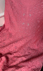 Load image into Gallery viewer, Women's Lakhnavi Handcrafted Mul Chanderi Unstitched Kurta And Dupatta Set - HONC0278924