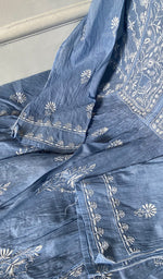 Load image into Gallery viewer, Women's Lakhnavi Handcrafted Mul Chanderi Unstitched Chikankari Full Suit - HONC0317048