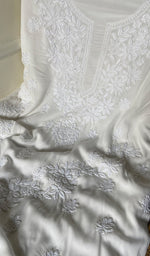 将图像加载到图库查看器中, Women's Lakhnavi Handcrafted Modal Cotton Chikankari Suit Material - HONC0275947