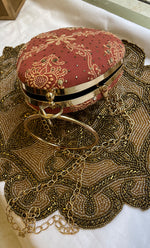 Load image into Gallery viewer, Elegant Floral Chikankari Handle Clutch - HONC0263118