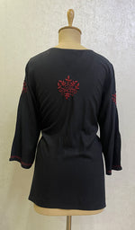 Load image into Gallery viewer, Women's Lakhnavi Handcrafted Modal Cotton Chikankari Top - HONC0159379