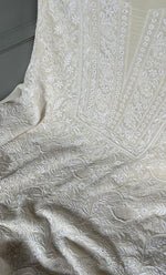 Load image into Gallery viewer, Women's Lakhnavi Handcrafted Pure Silk Georgette Chikankari Kurta And Dupatta Set- HONC0294503