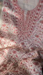 Load image into Gallery viewer, Women's Lakhnavi Handcrafted Maheshwari Mul Chanderi Unstitched Kurta And Dupatta Set - HONC0271870