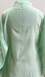 将图像加载到图库查看器中, Fiza Women's Lakhnavi Handcrafted Chanderi Silk Semi- Stiched Chikankari Top - HONC0192130