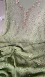 Load image into Gallery viewer, Women's Lakhnavi Handcrafted Viscose Georgette Chikankari Full Suit Material - HONC0198666