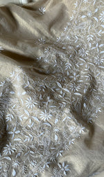 Load image into Gallery viewer, Women's Lakhnavi Handcrafted Tissue Chanderi Chikankari Unstitched Kurta And Dupatta Set- HONC0242483