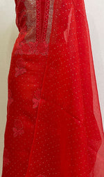 Load image into Gallery viewer, Red Lakhnavi Chikankari Suits