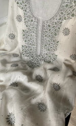 Load image into Gallery viewer, Women's Lakhnavi Handcrafted Mul Chanderi UnStitched Kurta And Dupatta Set - HONC0314858