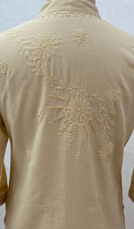 Load image into Gallery viewer, Women's Lucknowi Handcrafted Beige Cotton Chikankari Kurti - NC068814