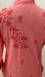 Load image into Gallery viewer, Women's Lakhnavi Handcrafted Pink Cotton Chikankari Kurti - NC068832