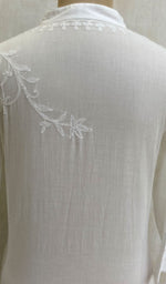 Load image into Gallery viewer, Women's Lakhnavi Handcrafted White Cotton Chikankari Kurti - NC073188